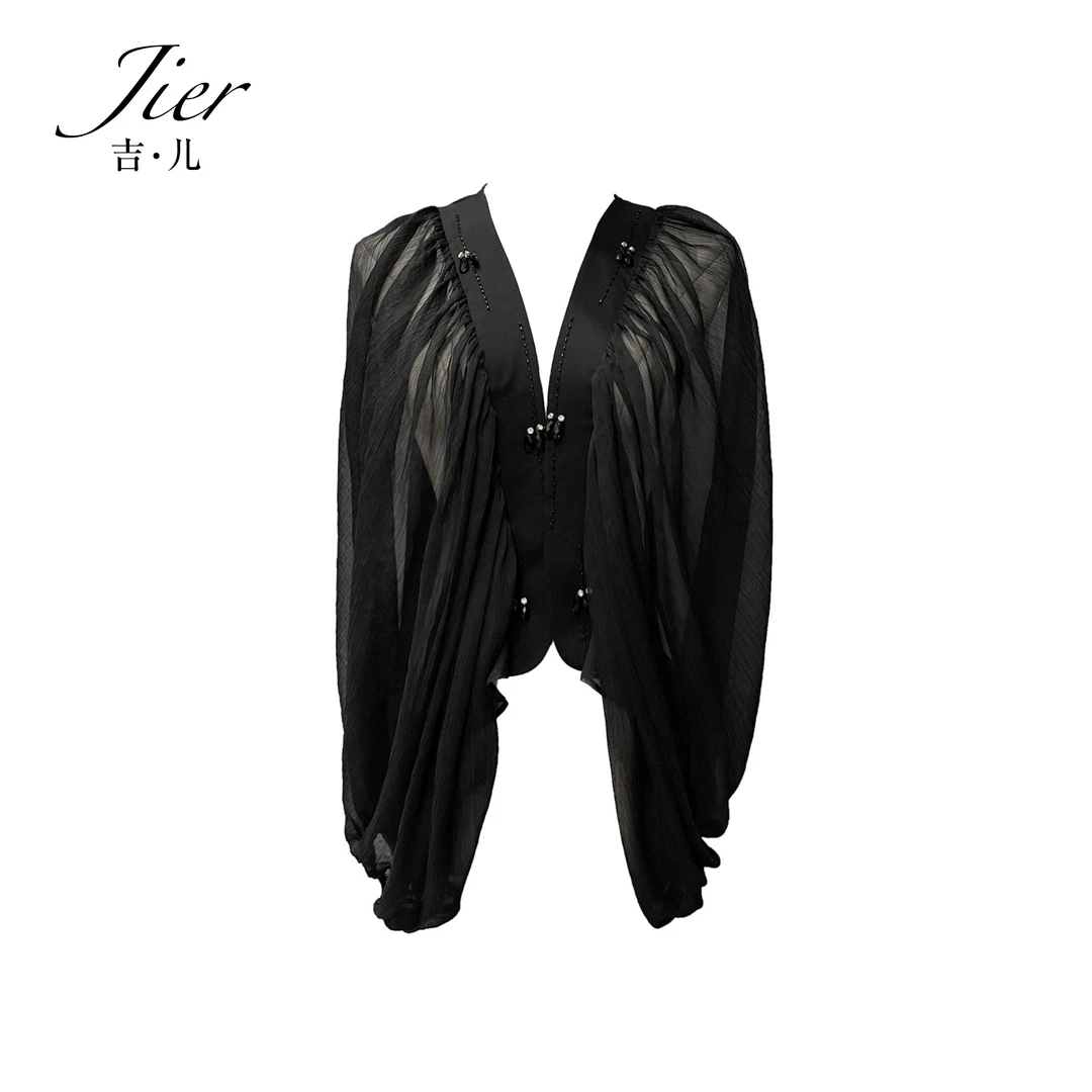 【Jier吉儿】原创设计师蕾丝长袖轻奢时尚女士外搭