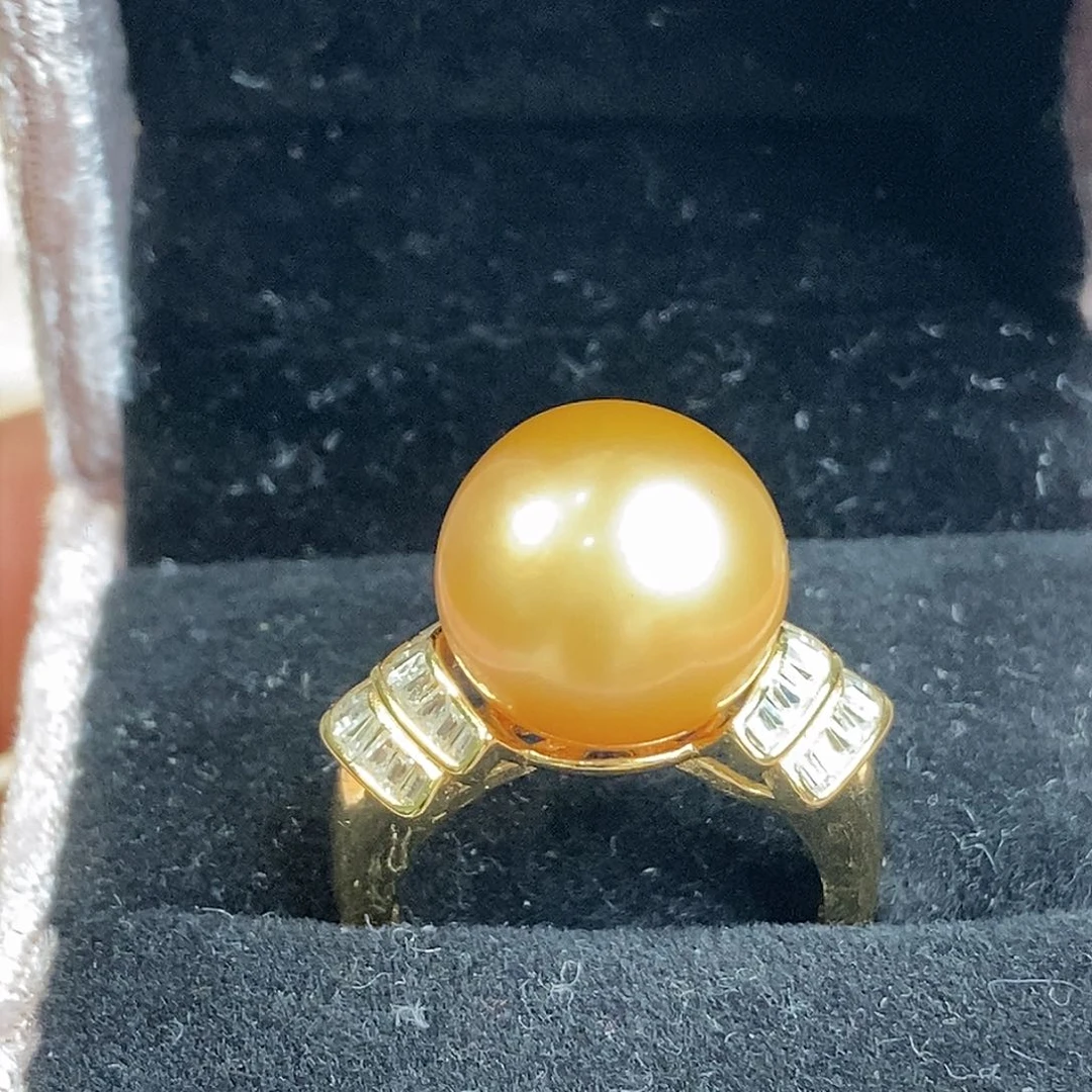 海水珍珠戒圈银S925镶嵌