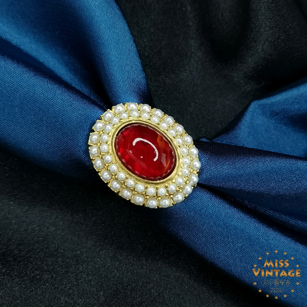 合金戒指 Ben Amun拜雅曼高阶红云纹琉璃戒指12号[1504101-022]