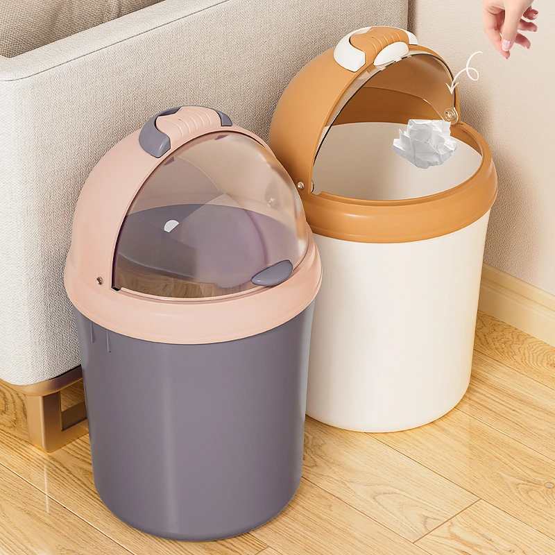卫生间厨房卧室客厅办公室专用翻盖纸篓垃圾桶家用大容量轻奢厕所