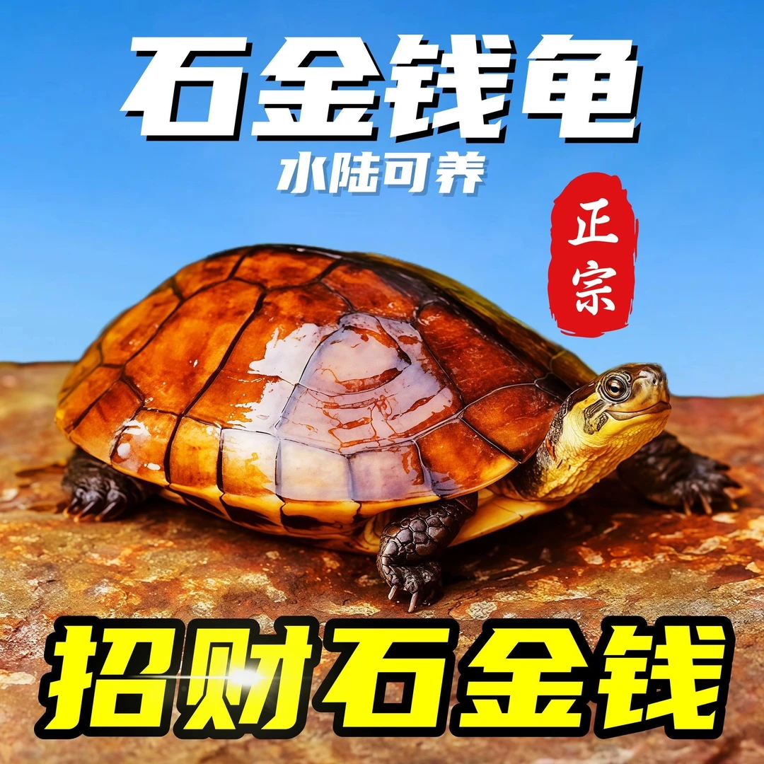 金钱龟活体招财龟观赏网红小乌龟长寿情侣龟南石金钱龟招财乌龟