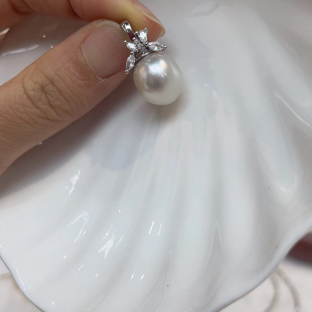 吊坠(不含链)海水珍珠银S925镶嵌