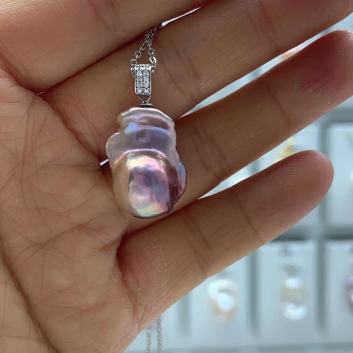 淡水珍珠颈饰银S925镶嵌