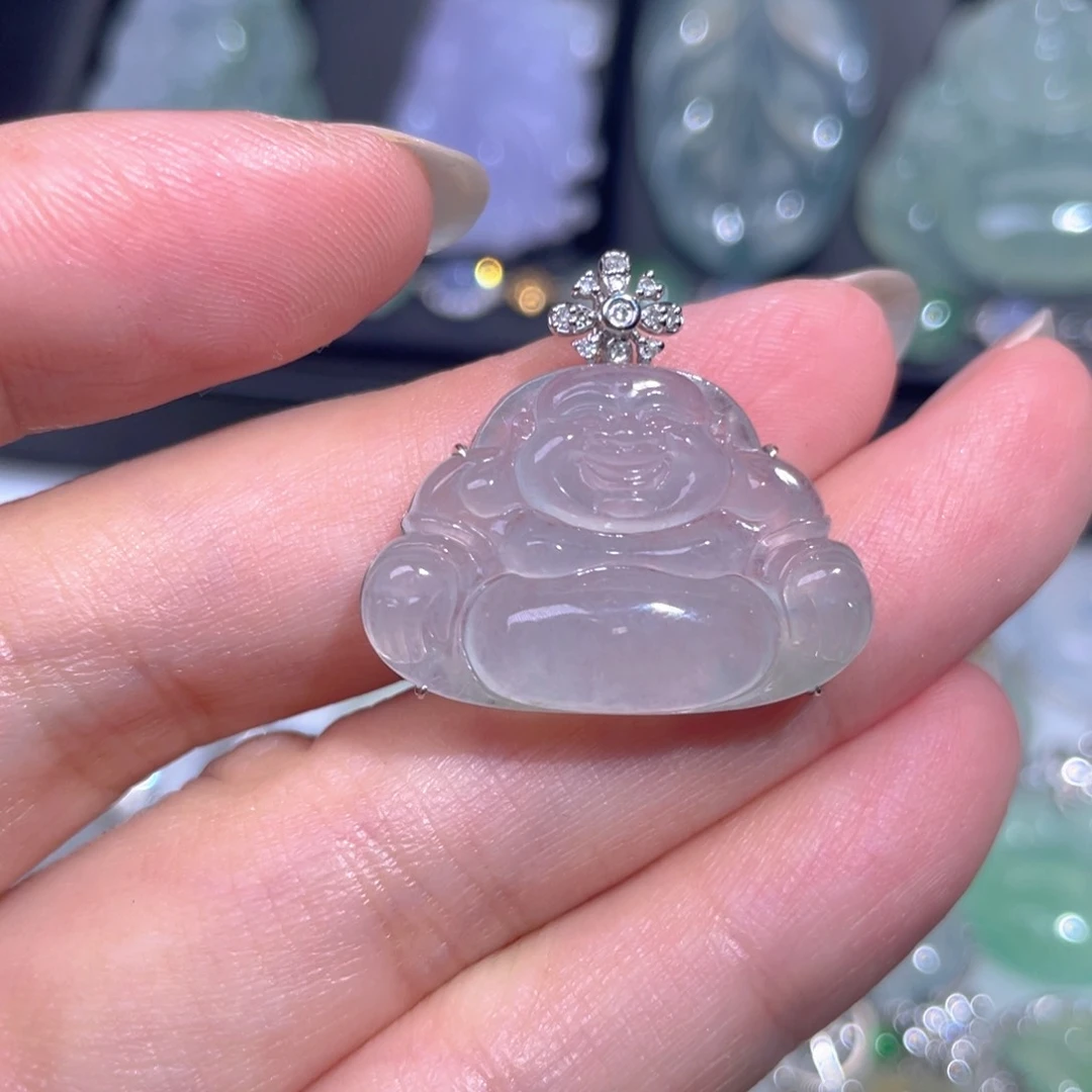 颈饰18K金镶嵌翡翠翡翠