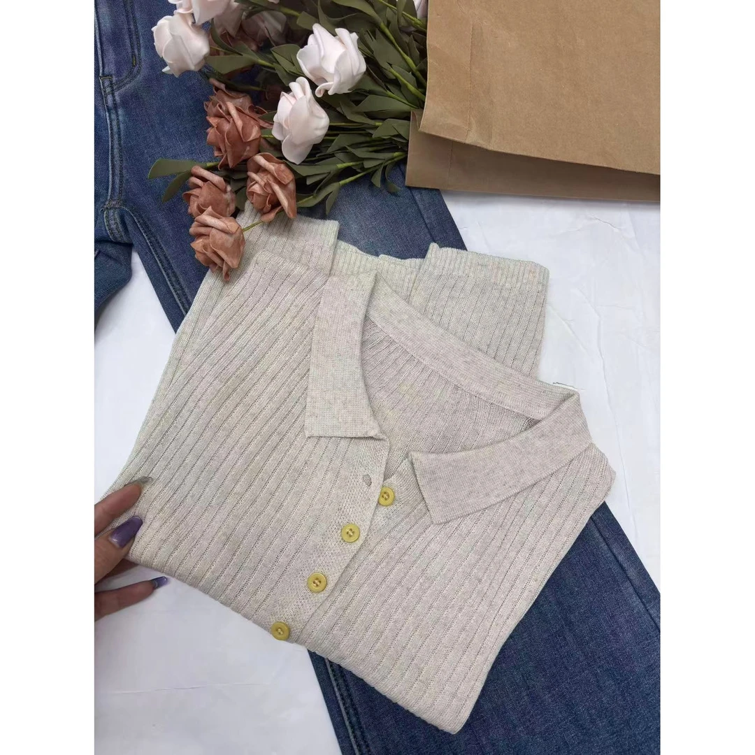 （柔情）玉姐家高级感轻奢气质小方领短袖女士 新选f1259 J03939