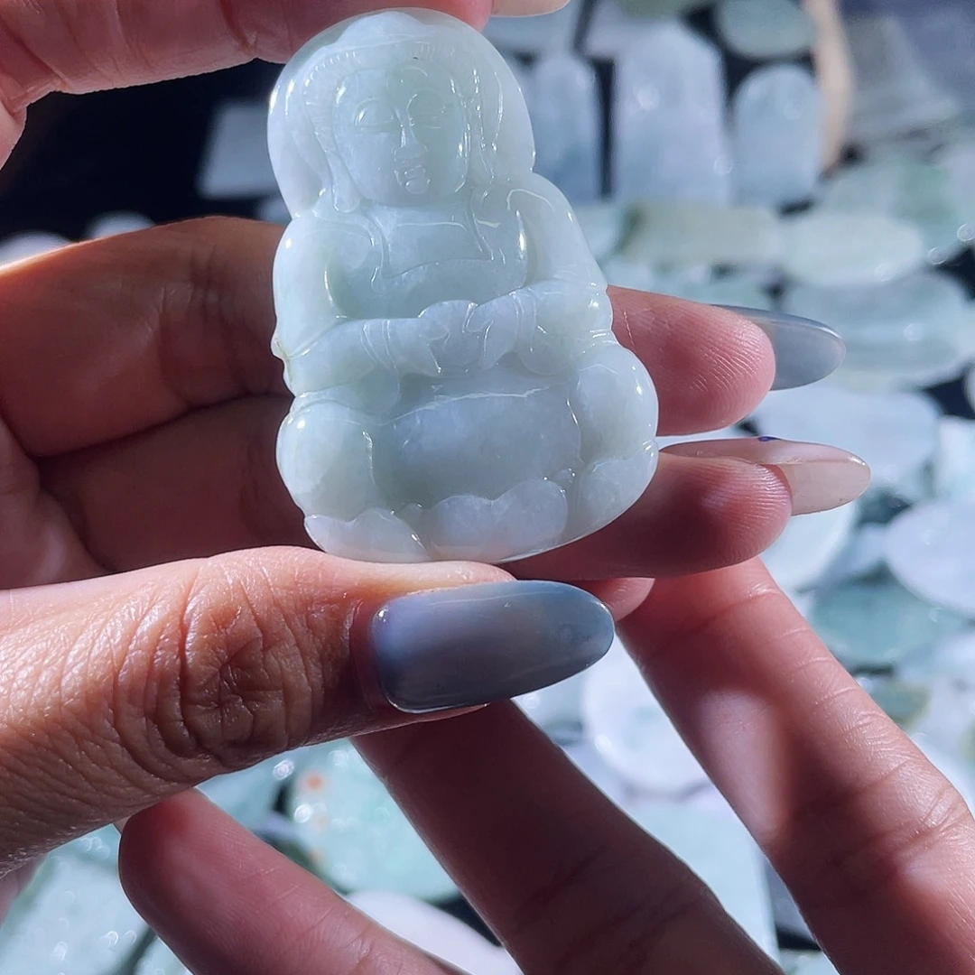 翡翠未镶嵌吊坠(不含链)观音