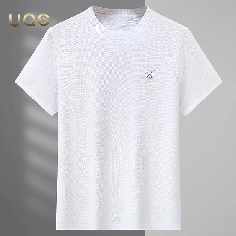 全棉大码夏季轻奢男装短袖圆领宽松亲肤舒适纯色日常通勤百搭简约