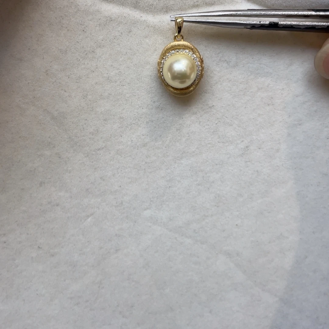 海水珍珠吊坠(不含链)银S925镶嵌