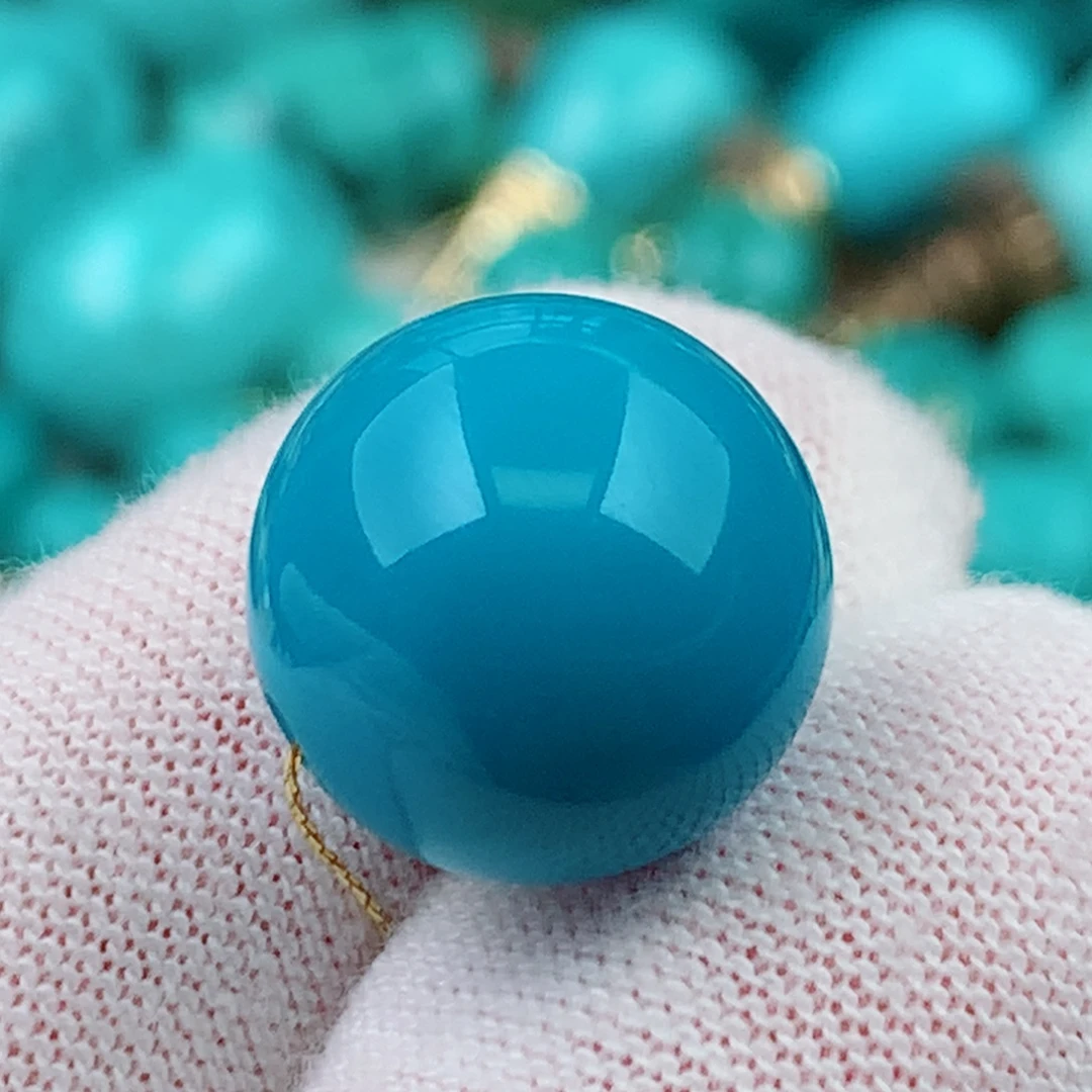 未镶嵌绿松石珠宝奇石13.8mm