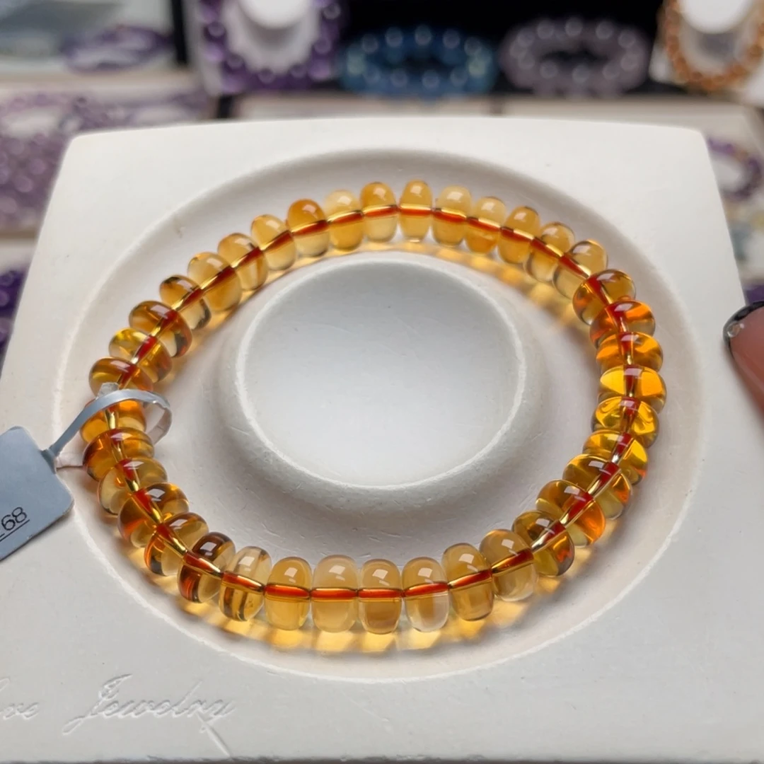 未镶嵌手串黄晶巴西黄水晶算盘珠8m+