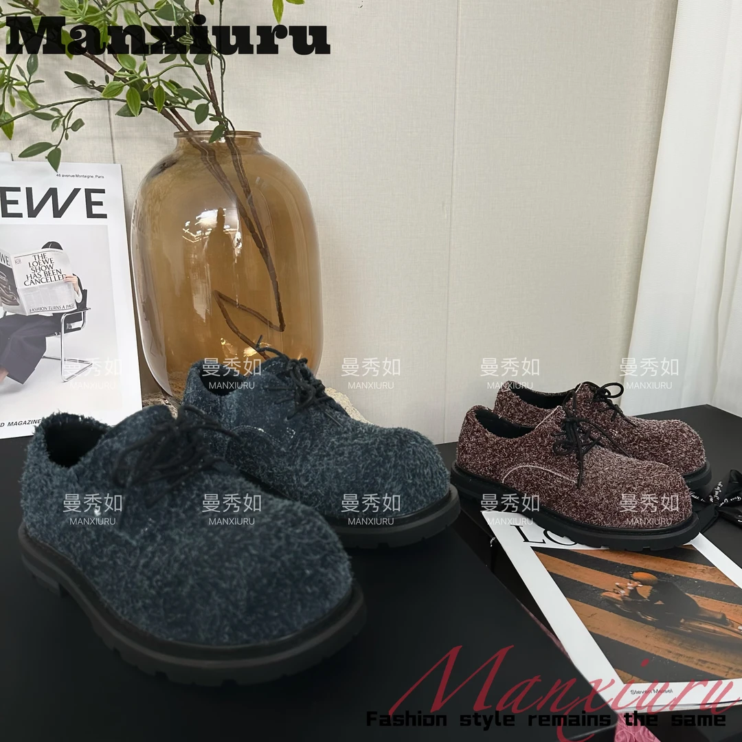 【曼曼】欧货“暴风雪季”英伦风厚底德比鞋复古时尚低帮休闲大头潮鞋