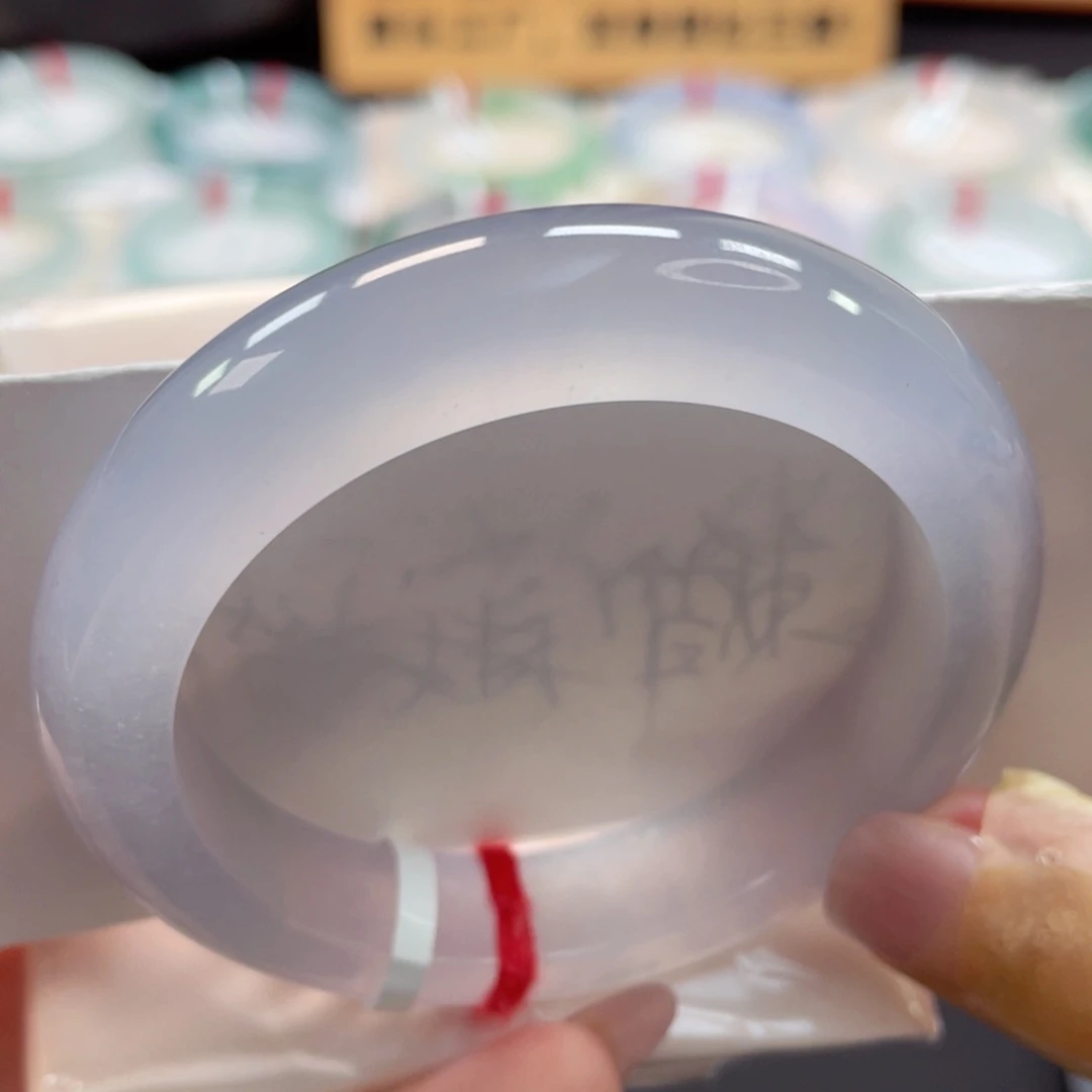 未镶嵌手镯翡翠53.5炸光老坑料冰紫种水好25号