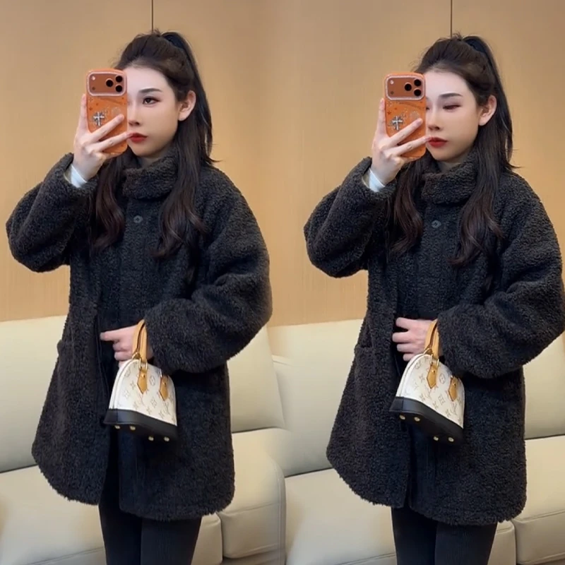 2025秋冬新款时尚显瘦气质网红高档洋气女高级百搭宽松大码外套潮