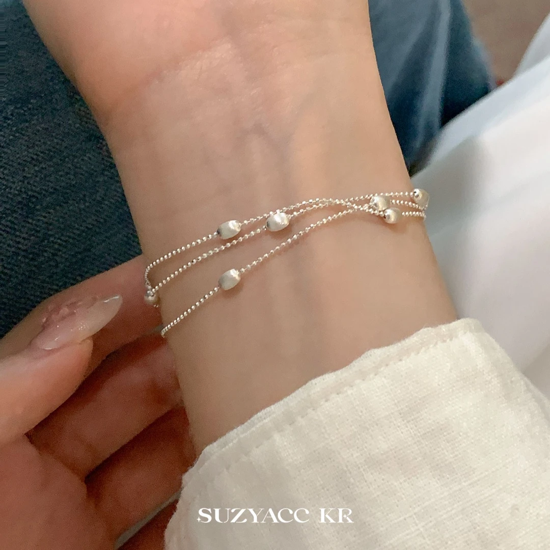 Suzyacc Kr 925银手链 925银米珠手链百搭精致时尚首饰气质DC0249
