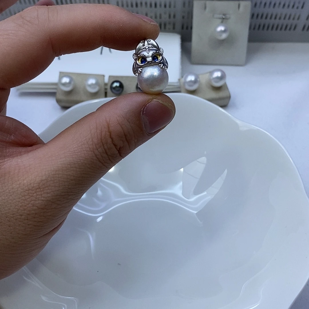 海水珍珠颈饰银S925镶嵌