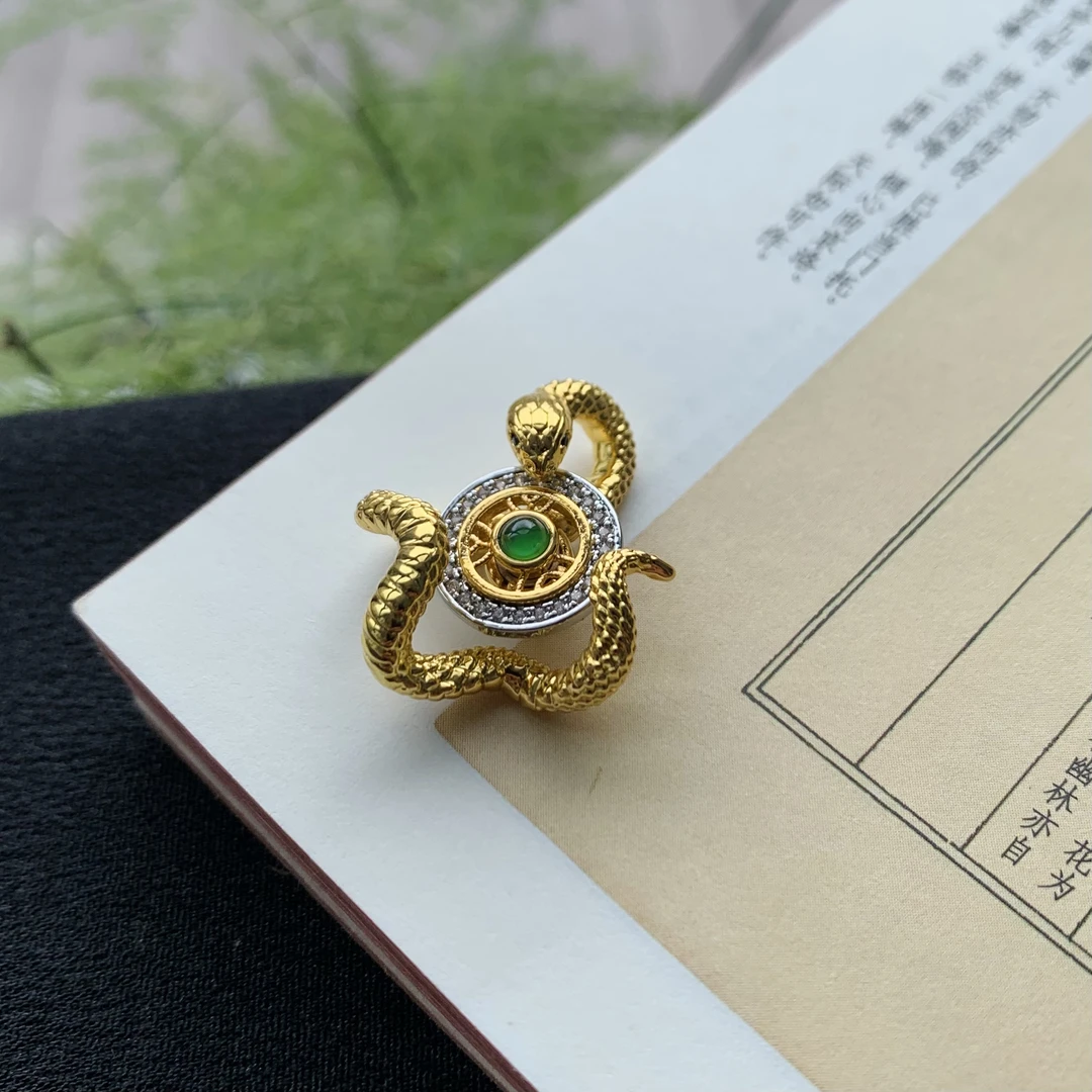 【冠尚珠宝王印】翡翠蛇吊坠H008TF089-206多样性发一