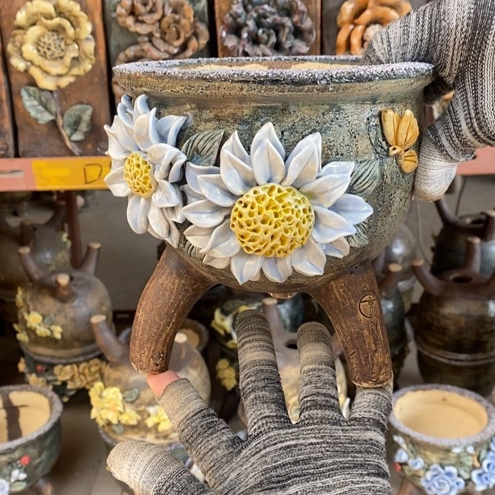 红陶青藤花器多肉花盆