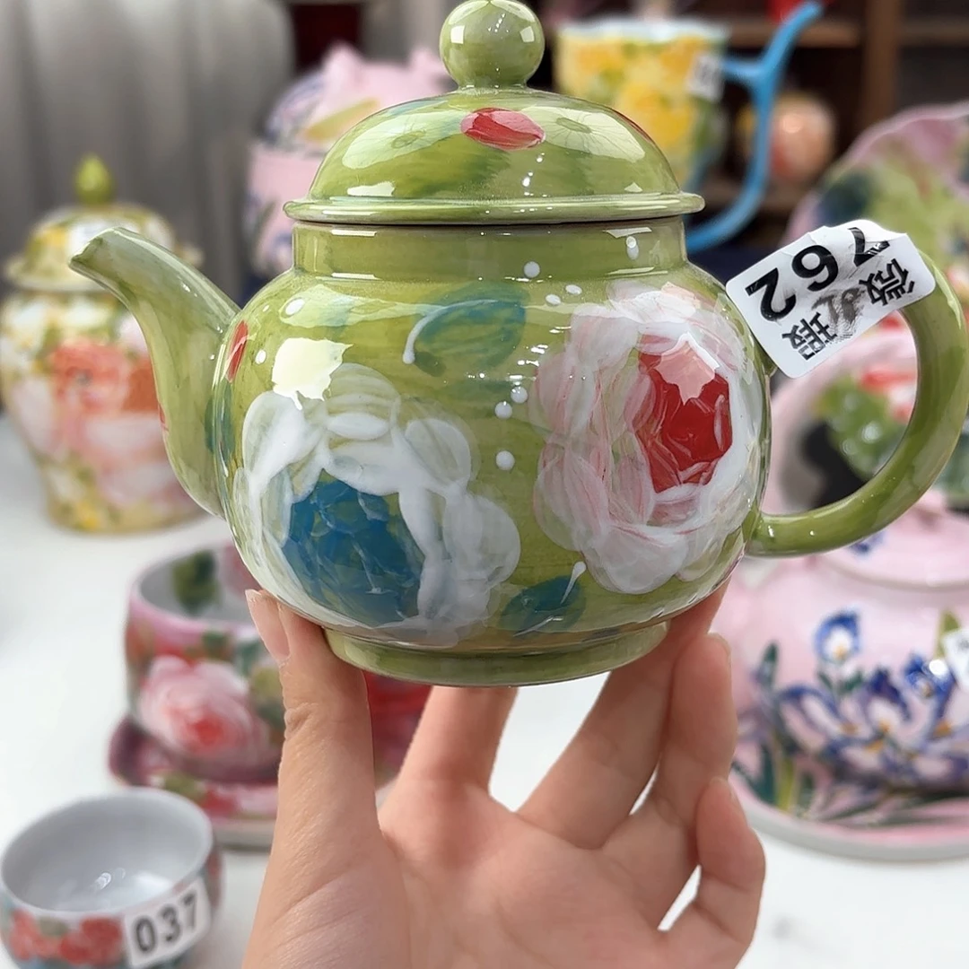景德镇手绘高温釉下彩陶瓷茶具