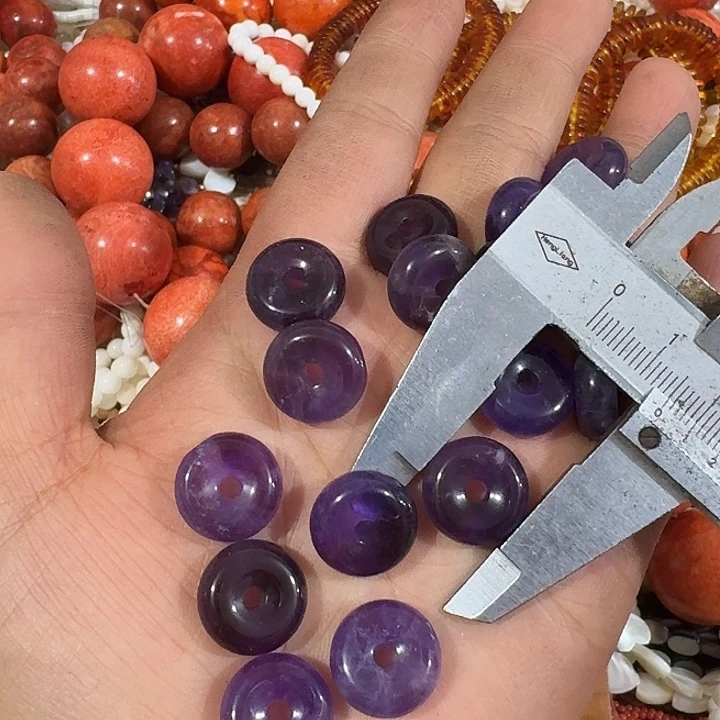 玛瑙/玉髓合金珠宝半成品2个紫水甜甜圈