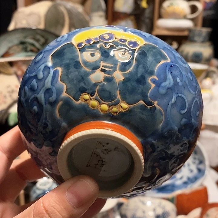 搪瓷浮雕手捏手绘茶碗