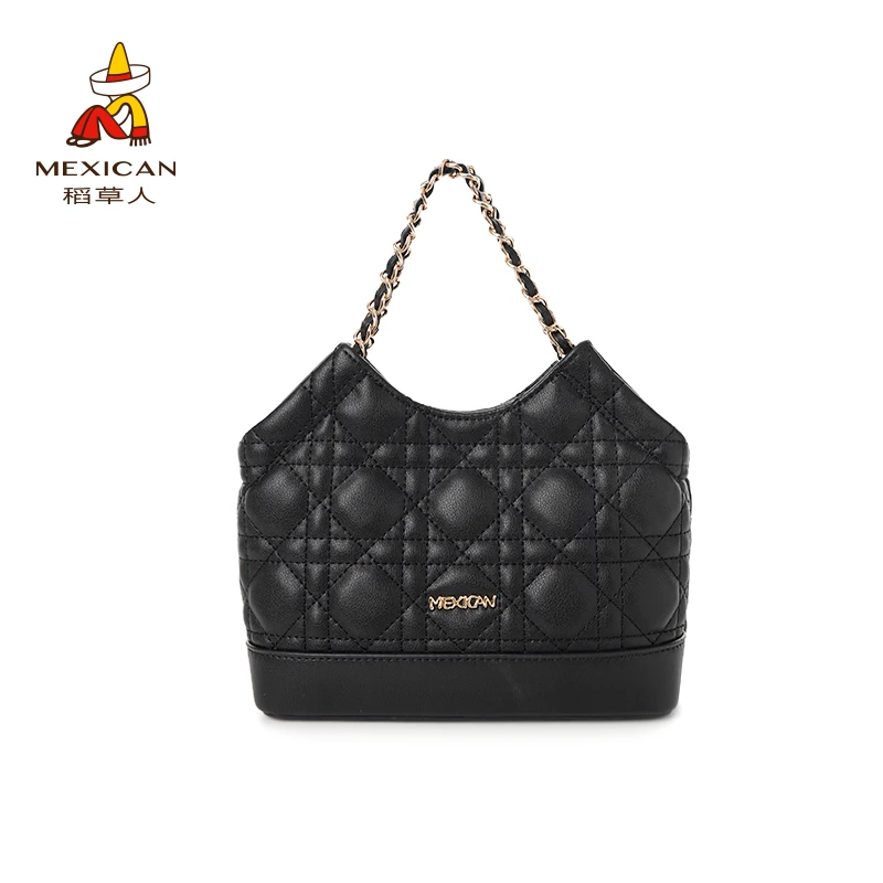 Mexican/稻草人牛皮包时尚菜篮子轻奢女士单肩手提包真皮小众