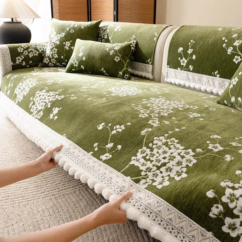 新中式沙发垫子四季通用2025新款高级感四季通用防滑坐垫盖布巾