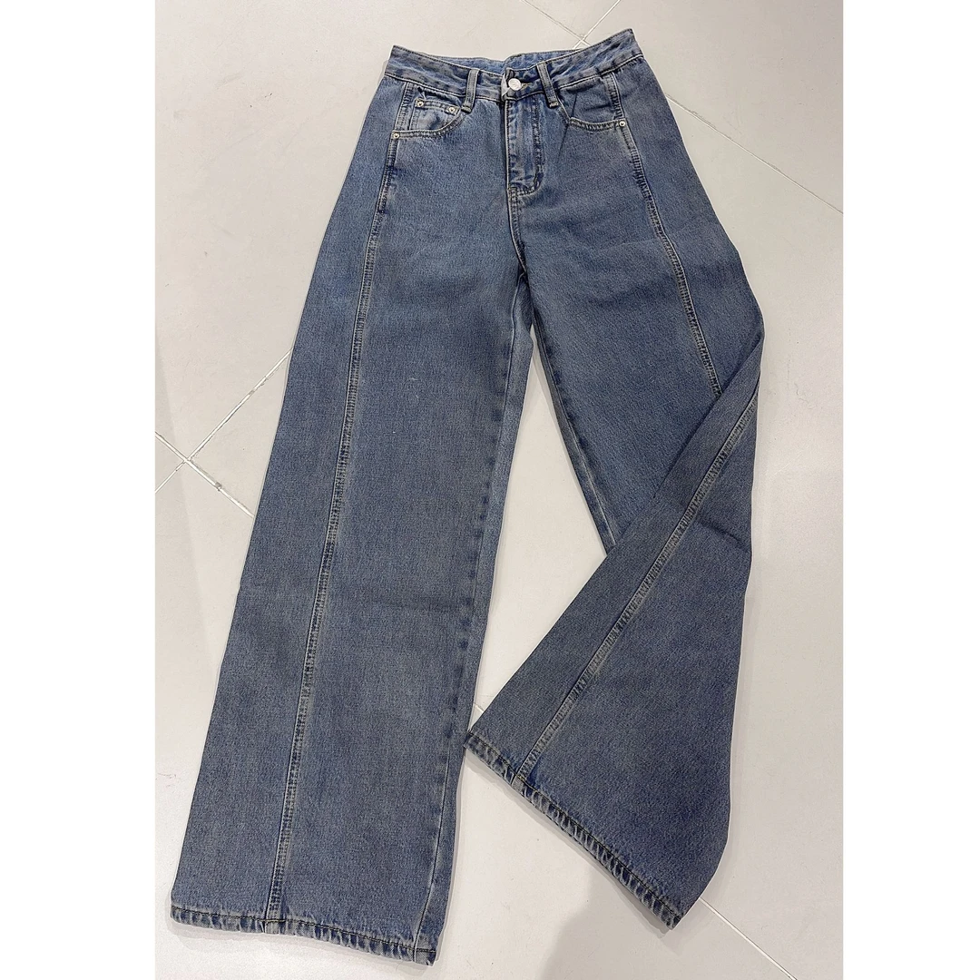 【no退no换 谨慎下单】走线设计直筒显瘦高腰牛仔裤 70319