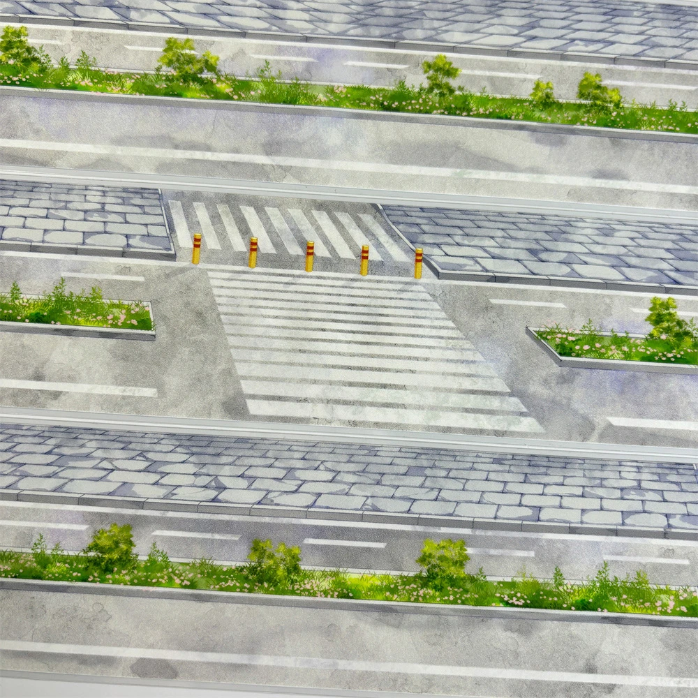 手帐分装胶带a868街道边④蓝路景物志古风PET素材账流麻贴纸咕卡