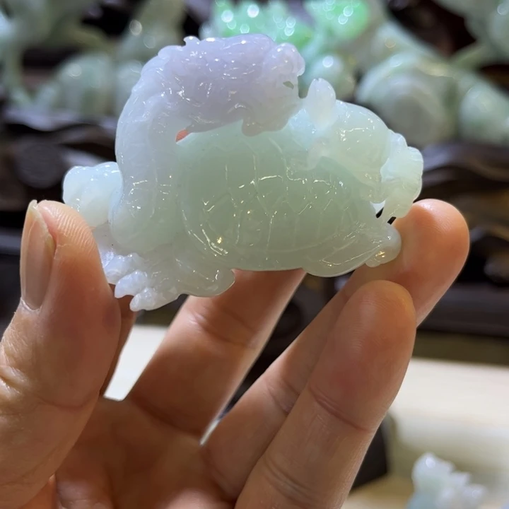 翡翠未镶嵌摆件龙龟