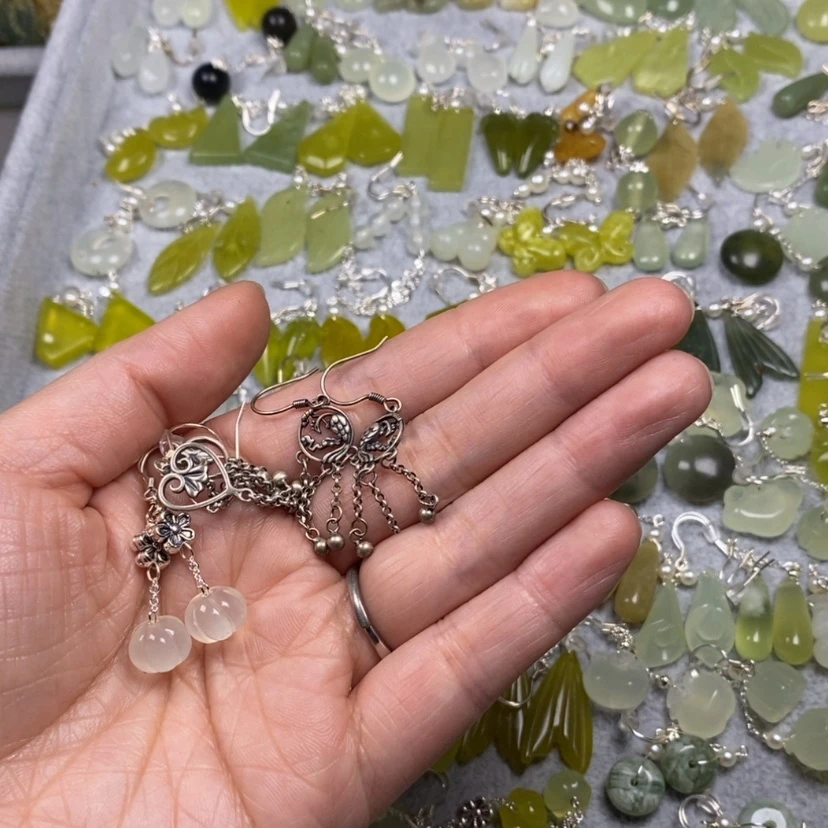 【闪购商品】蛇纹石玉挂件耳饰耳环项链未镶嵌?****