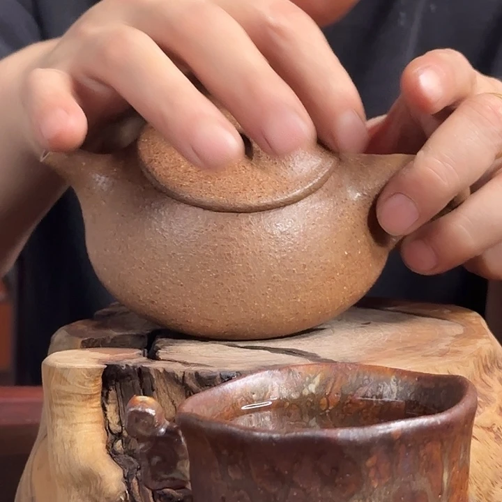 紫砂柴烧景舟瓢壶