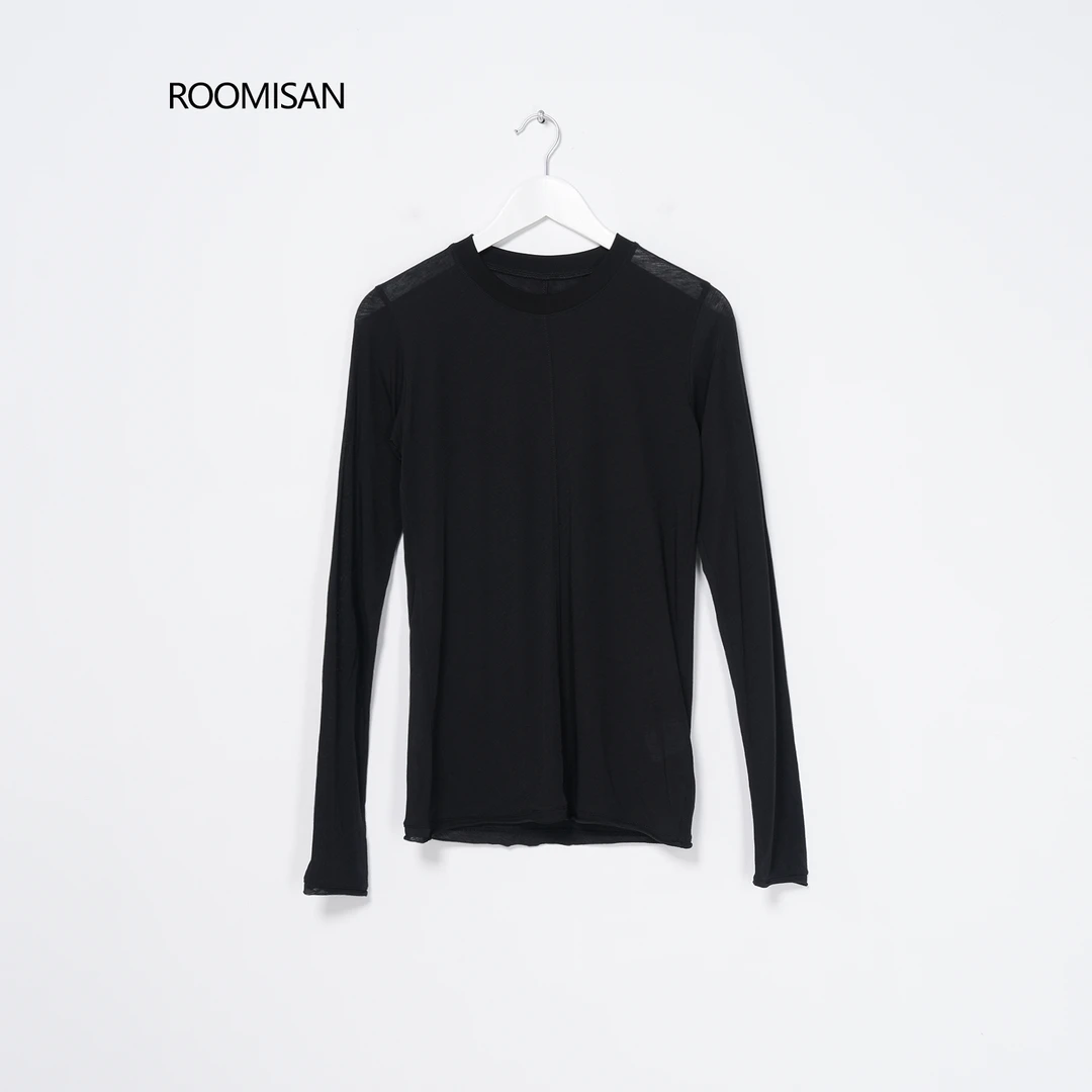 ROOMISAN【零束缚绵羊毛T恤.超细纱织毛边下摆T缝线】25891