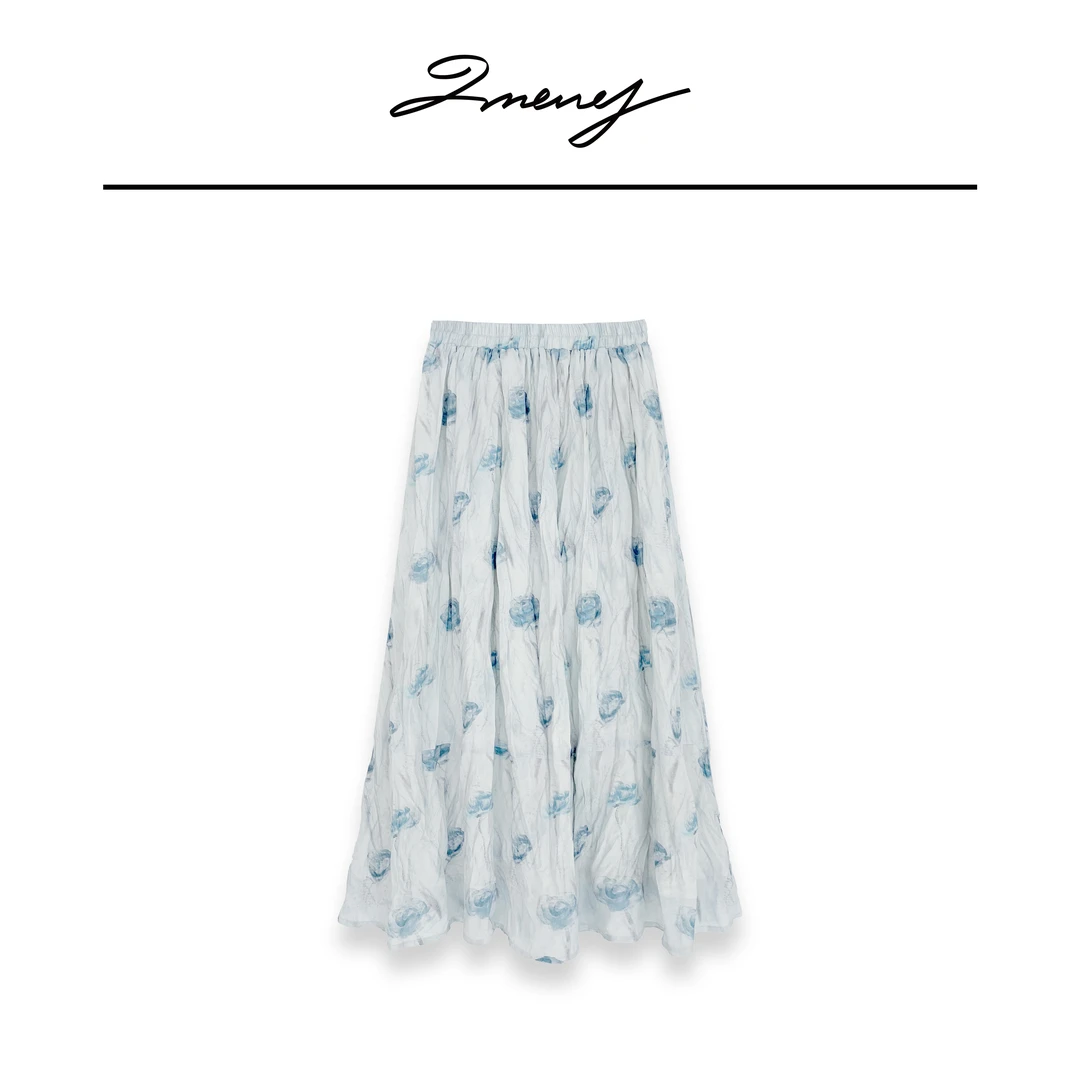 LMENY春日梦境~温柔风遮胯显瘦碎花褶皱半身裙25AQ006