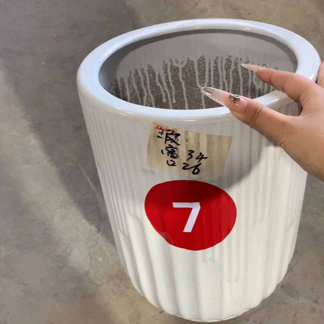 微瑕高温陶瓷花盆