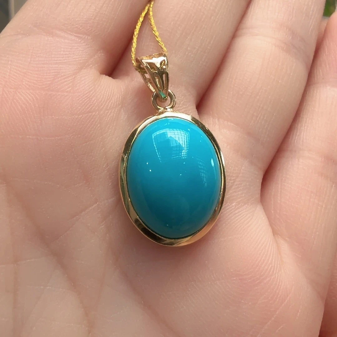 绿松石银S925镶嵌颈饰