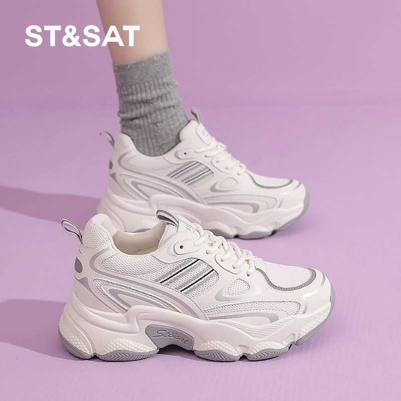 星期六老爹鞋女款2025秋季新款春款厚底增高女鞋运动休闲鞋跑步鞋
