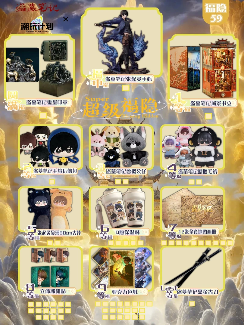 【平拆】《潮玩计划✖️盗墓笔记》超级福隐盲盒代拆