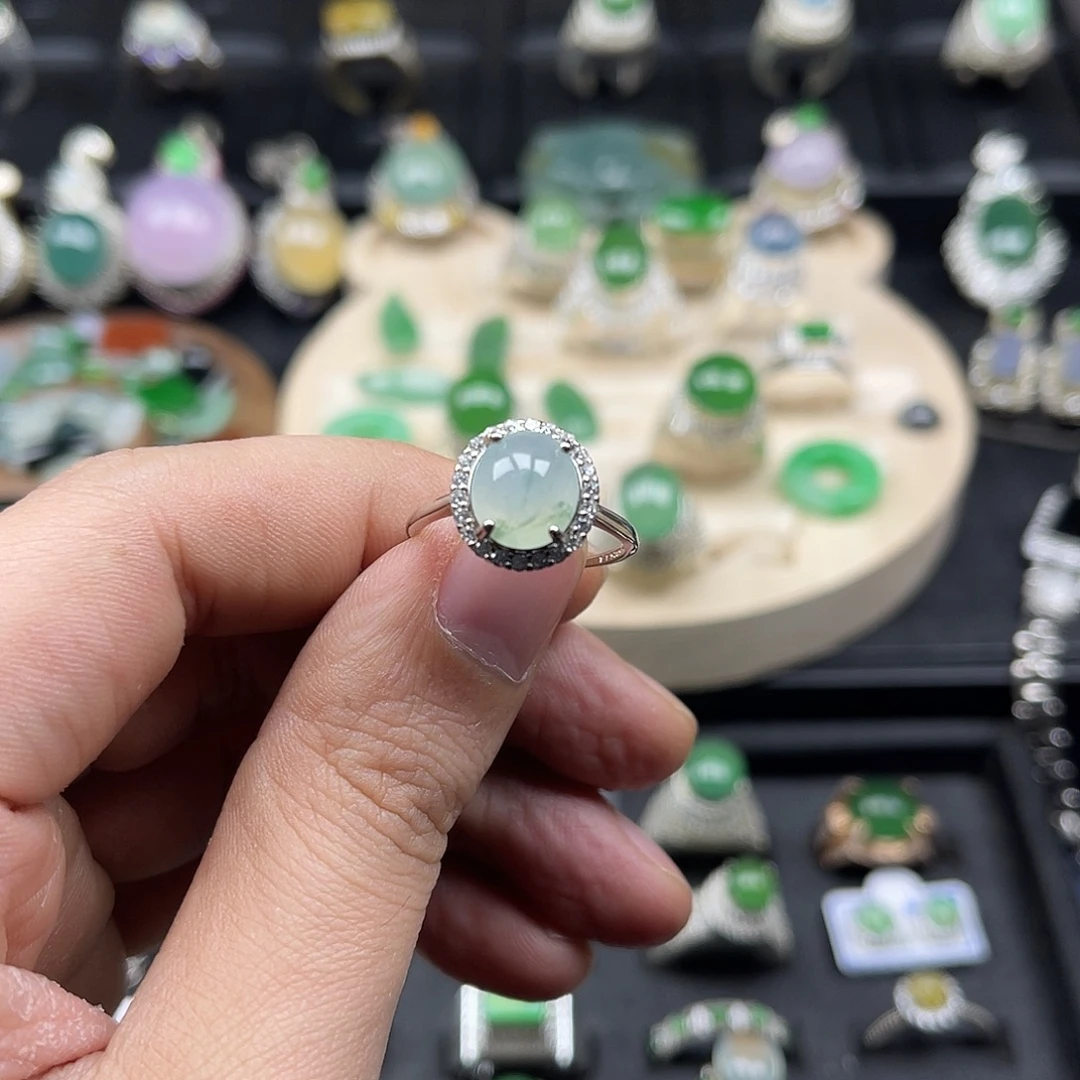 翡翠银S925镶嵌戒指