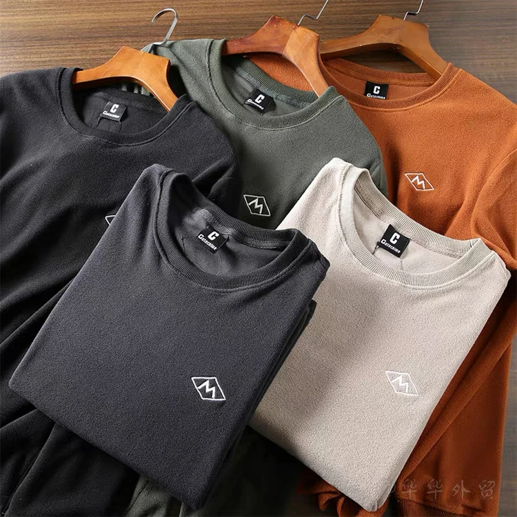 山系户外！双面抓绒绒聚热保暖！秋冬款男士保暖抓绒打底衫休闲卫衣