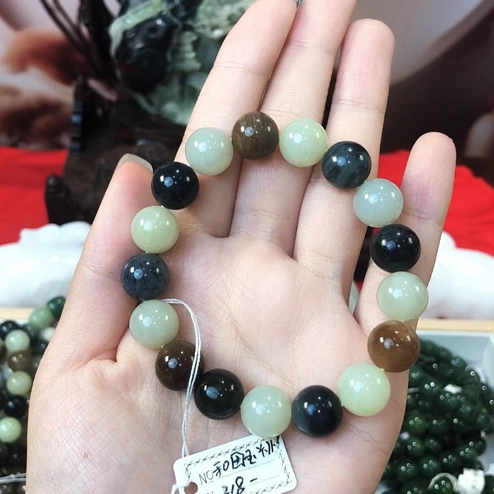 无***忧和田玉未镶嵌手链和田玉多宝手串