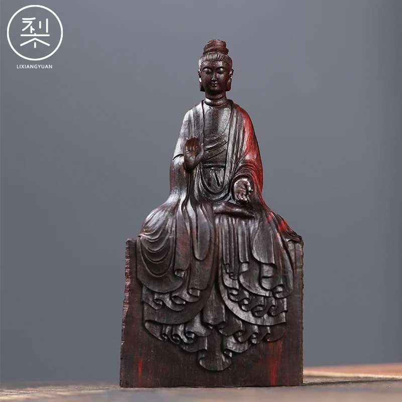 梨香院印度小叶紫檀北魏佛摆件手工雕刻红木供奉佛像檀香紫檀文玩