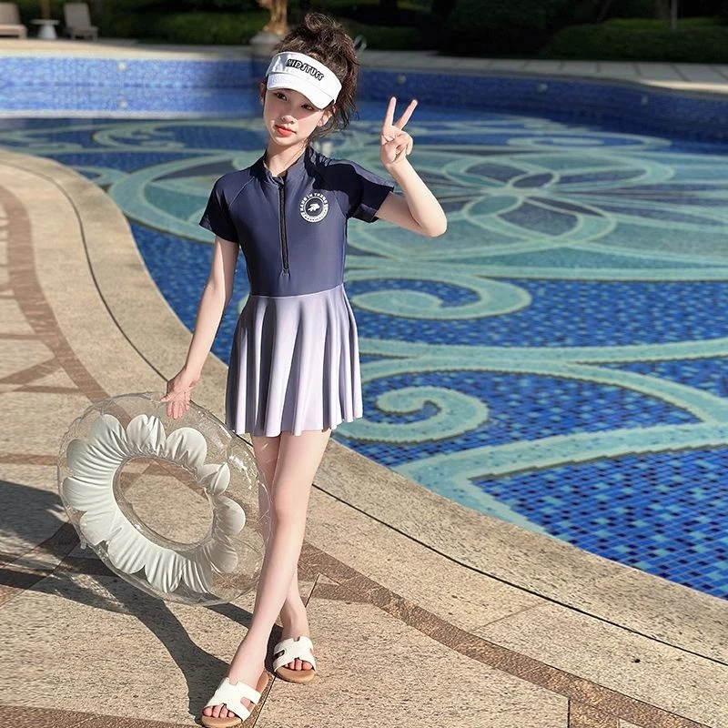 蕉下客女童游泳衣2025新款儿童洋气速干连体裙中大童女孩夏季防晒