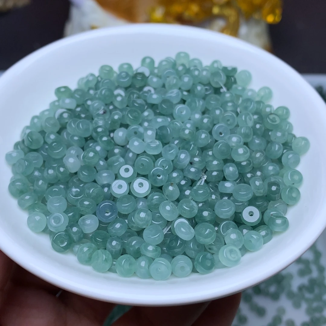 【闪购商品】翡翠手链未镶嵌卡3乘6冰蓝水算盘50个