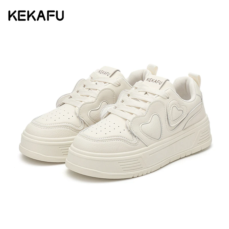 KEKAFU/珂卡芙时尚小众纯色春季休闲板鞋学生小白鞋休闲鞋37183