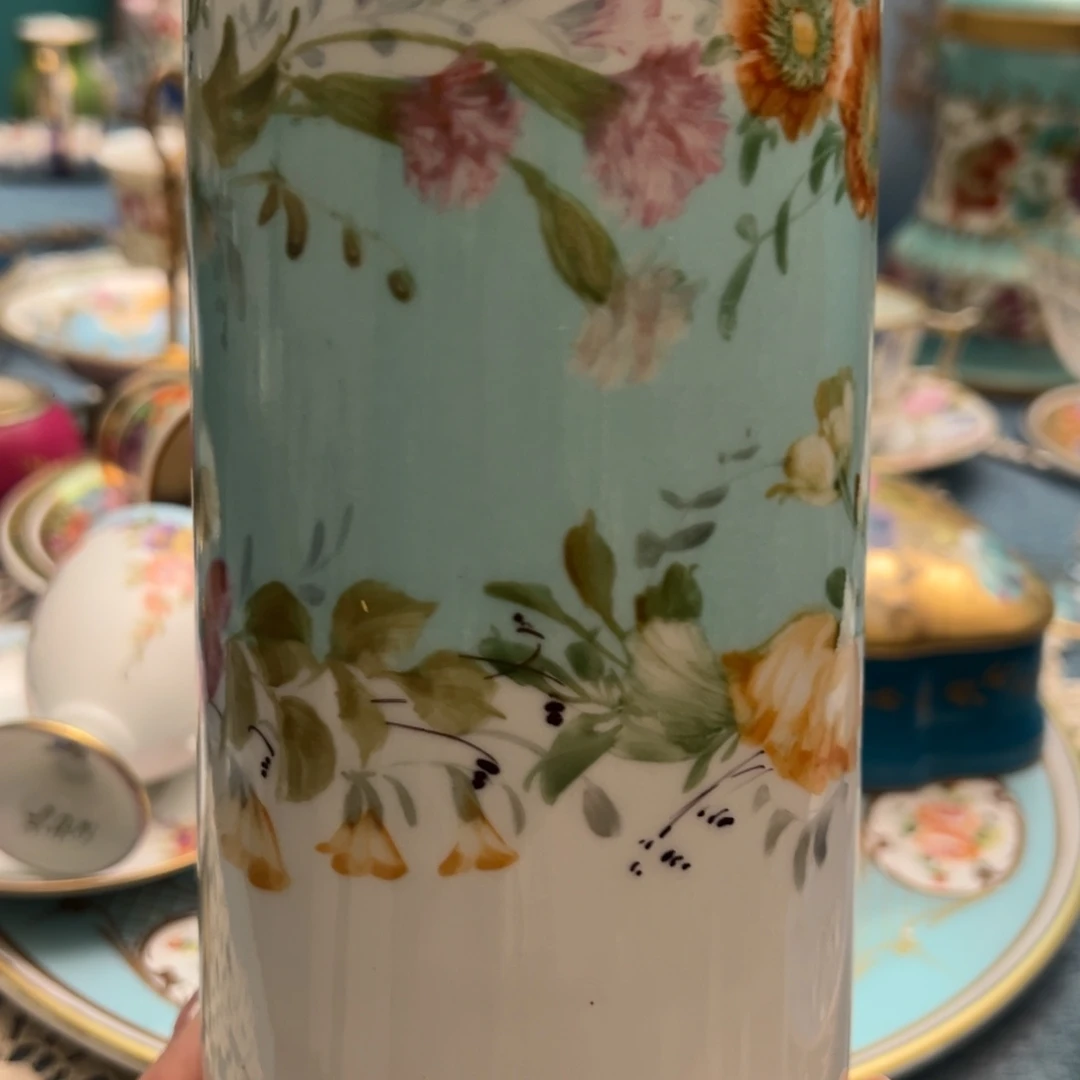 瓷片德国手绘花瓶 高 20