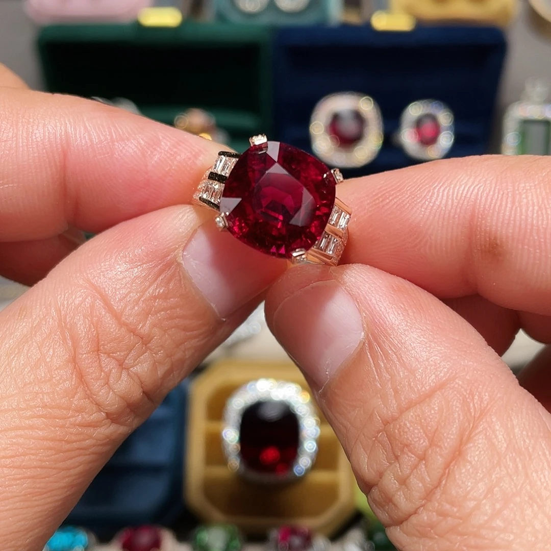 戒指碧玺18K金镶嵌9.4ct