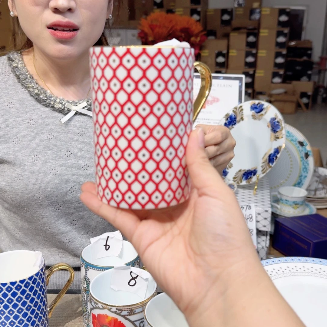 幸***乐骨瓷马克杯370ml一个外贸骨瓷