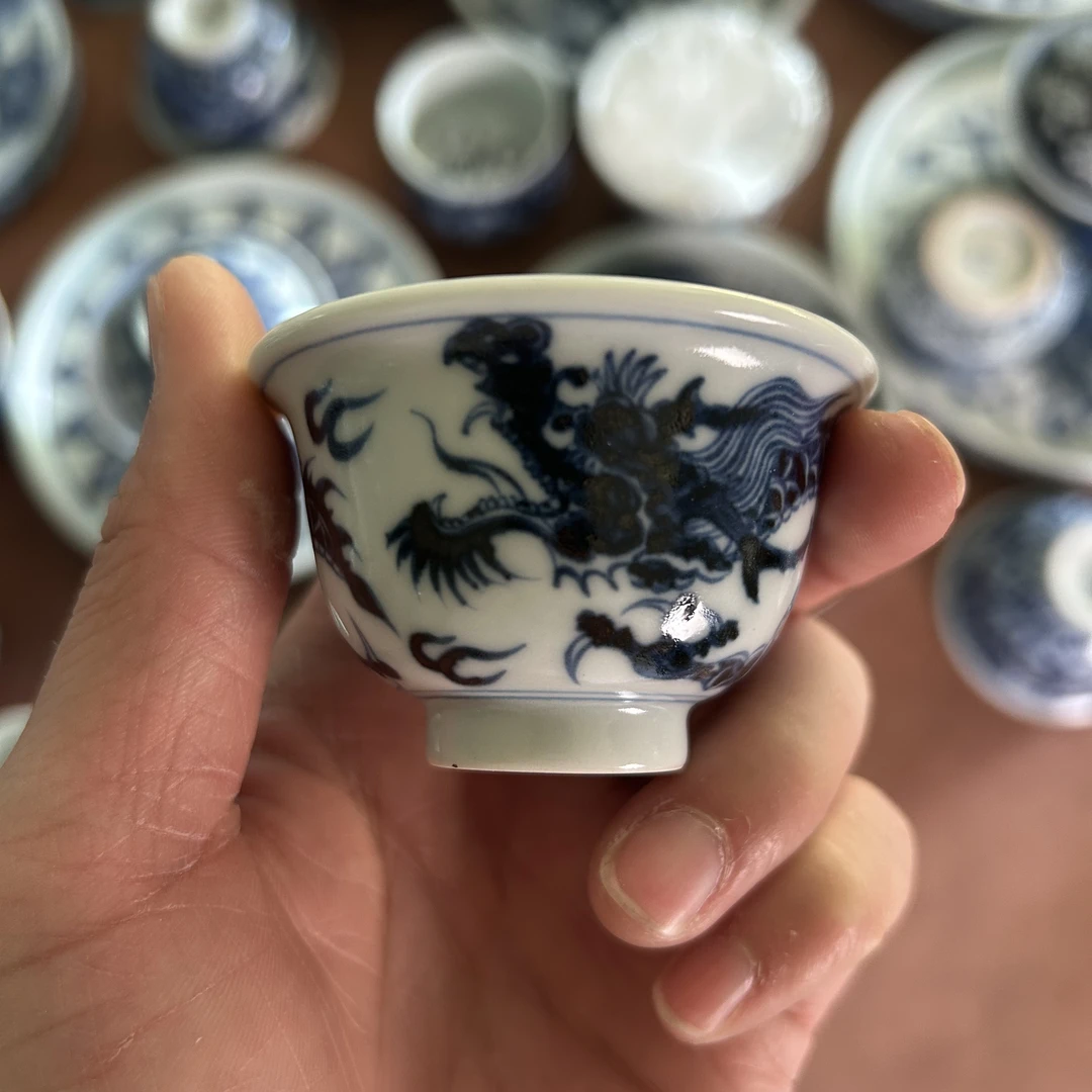 寻龙堂-景德镇陶瓷纯手工手绘铠甲龙-30cc