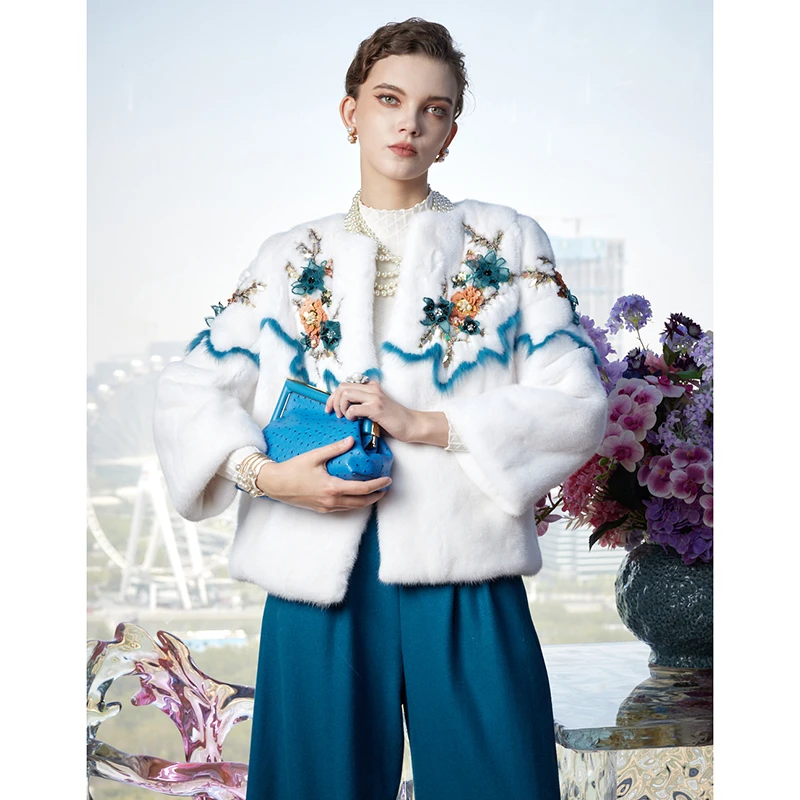 【南极星辉】2025年新款水貂短款外套S19151