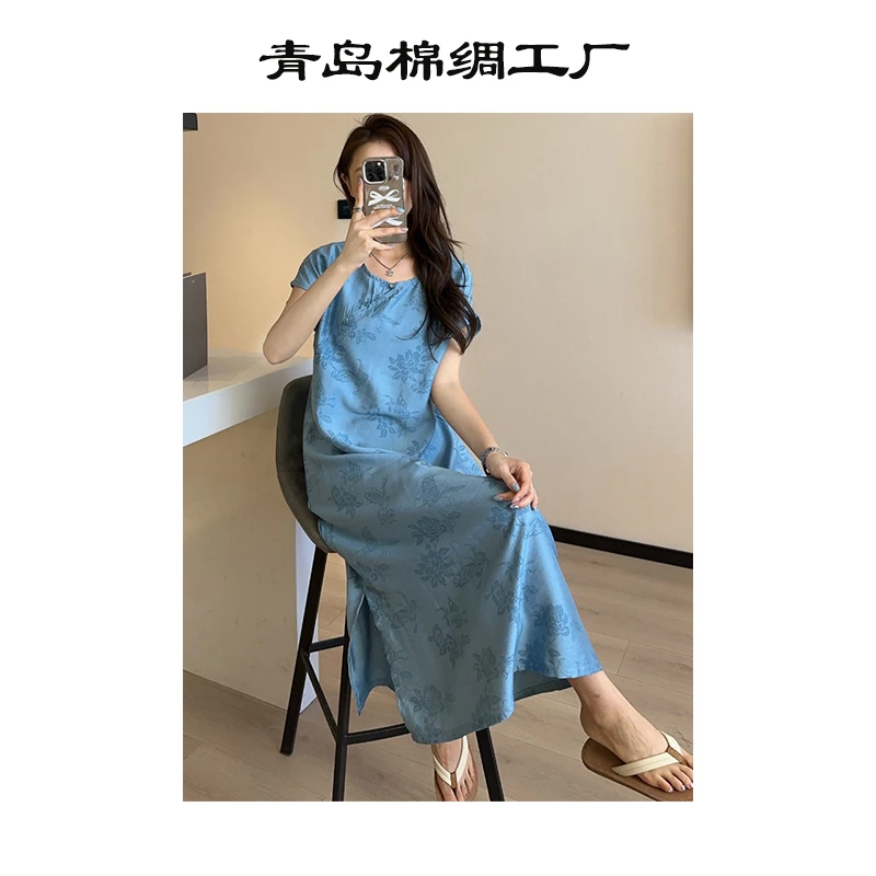 【国朝古风】2025夏季新款旗袍风收腰复古国朝长裙连衣裙-FC6109